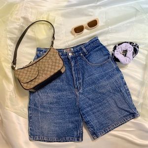 SOLD ON DEPOP Stefano High Waisted Blue Shorts